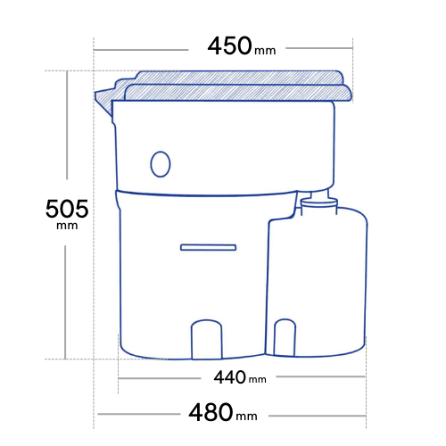 Air Head Composting Toliet - Small seat front view